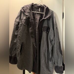 Free People Oversized Sweatshirt Flannel